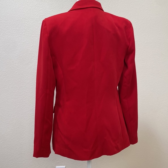 Tahari Red Blazer -Single Button Blazer- Size 8 - Picture 2 of 7